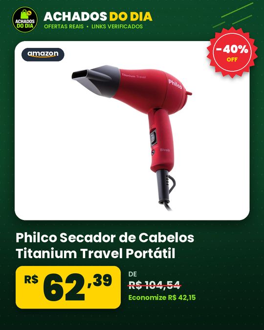 Philco Secador de Cabelos Titanium Travel Portátil