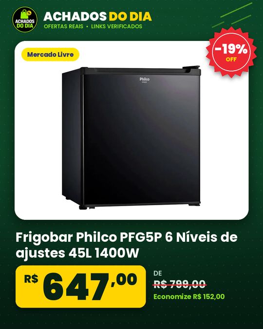 Frigobar Philco PFG5P 6 Níveis de ajustes 45L 1400W