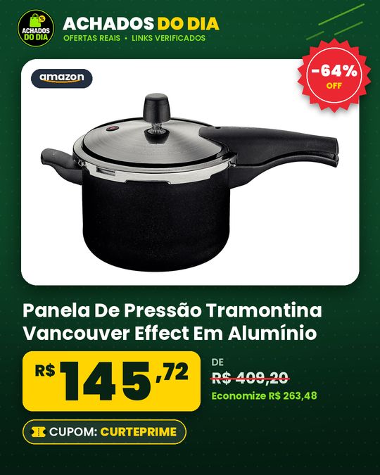 Panela De Pressão Tramontina Vancouver Effect Em Alumínio Com Revestimento Interno E Externo Em Antiaderente