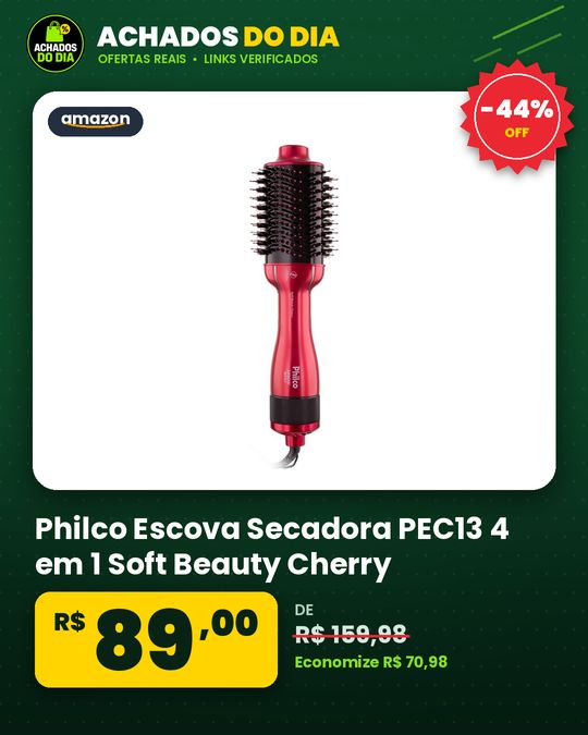 Philco Escova Secadora PEC13 4 em 1 Soft Beauty Cherry Bivolt Plástico ou liga de metal Rosa