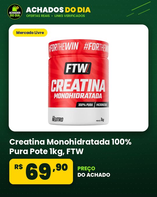 Creatina Monohidratada 100% Pura Pote 1kg - FTW