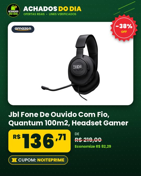 Jbl, Fone De Ouvido Com Fio, Quantum 100m2, Headset Gamer, Over Ear, Microfone Removível - Preto