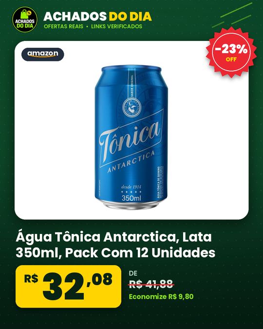Água Tônica Antarctica, Lata 350ml, Pack Com 12 Unidades