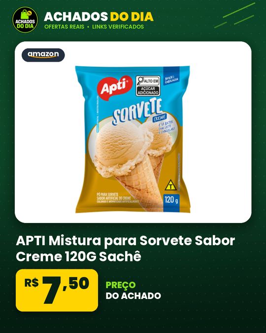 APTI, Mistura para Sorvete Sabor Creme 120G Sachê