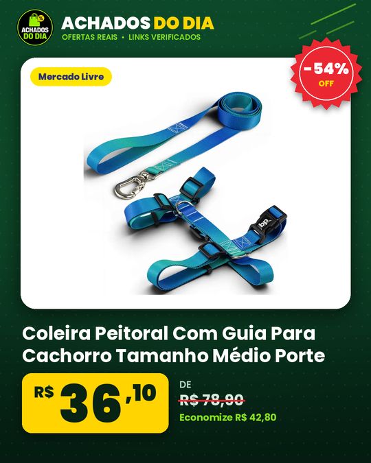Coleira Peitoral Com Guia Para Cachorro Tamanho Médio Porte Regulável ajustável Bulldog Bug SRD Vira Lata Beagle Corg