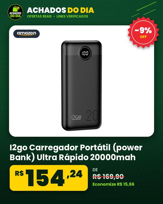 I2go Carregador Portátil (power Bank) Ultra Rápido 20000mah, Power Delivery 20w
