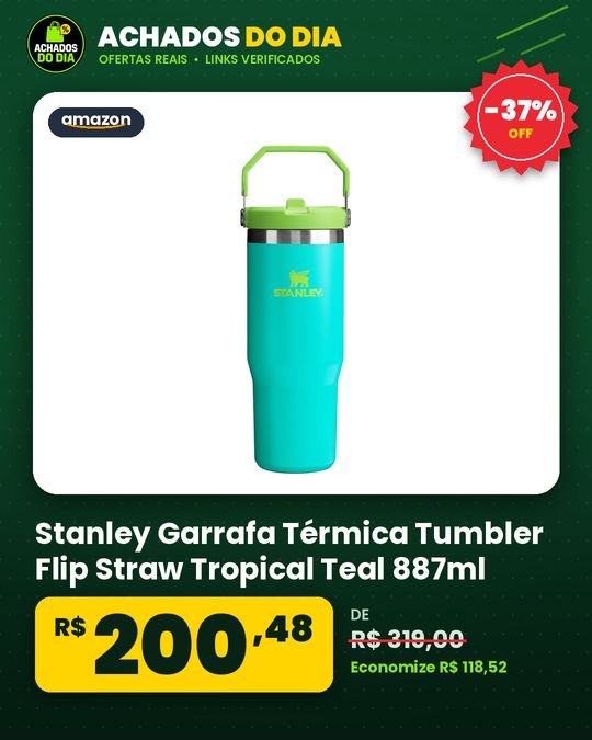 Stanley Garrafa Térmica Tumbler Flip Straw Tropical Teal 887ml