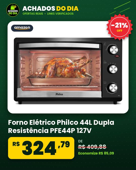 Forno Elétrico Philco 44L Dupla Resistência PFE44P 127V
