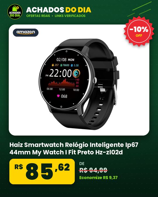 Haiz Smartwatch Relógio Inteligente Ip67 44mm My Watch I Fit Preto Hz-zl02d