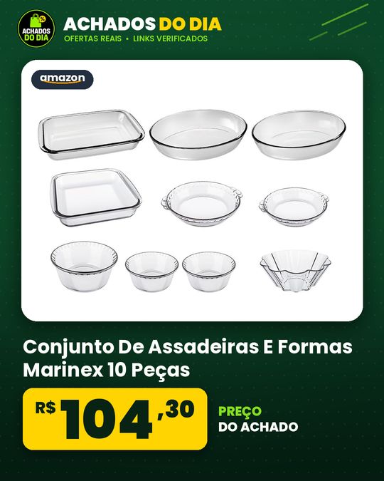 Conjunto De Assadeiras E Formas Marinex 10 Peças
