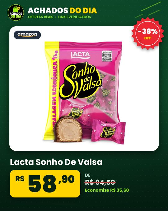 Lacta Sonho De Valsa - Wafer Recheado Sabor Chocolate Pacote 1kg