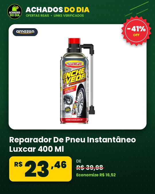 Reparador De Pneu Instantâneo Luxcar 400 Ml