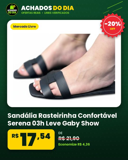 Sandália Rasteirinha Confortável Serena 03h Leve Gaby Show