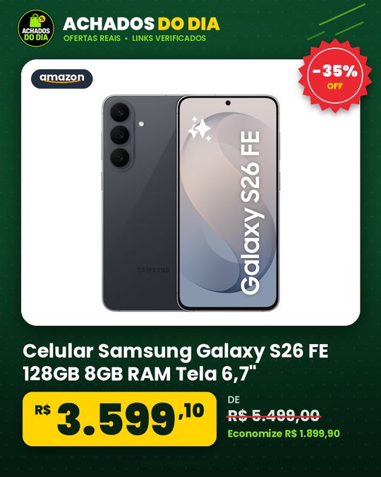 Celular Samsung Galaxy S26 FE 128GB 8GB RAM Tela 6,7" - Grafite