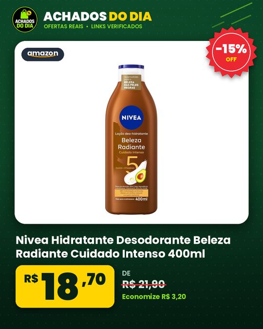 Nivea Hidratante Desodorante Beleza Radiante Cuidado Intenso 400ml