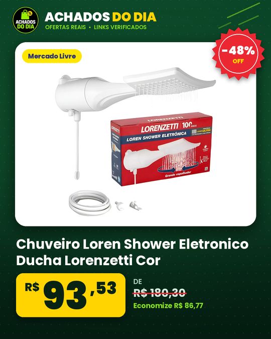 Chuveiro Loren Shower Eletronico Ducha Lorenzetti Cor Branco Potência 5500 W Voltagem 127
