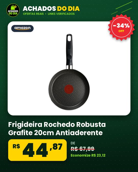 Frigideira Rochedo Robusta Grafite 20cm Antiaderente