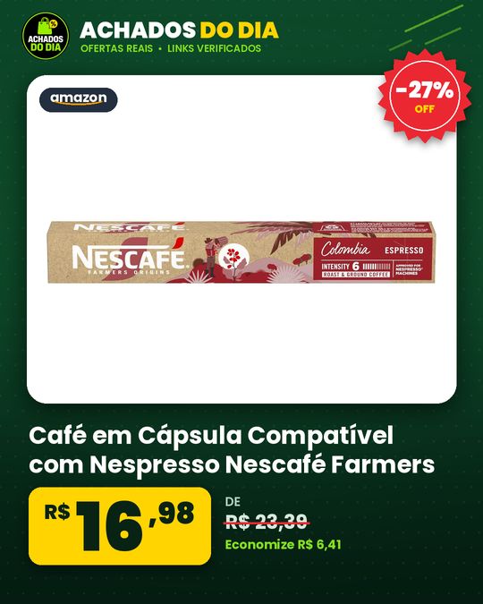 Café em Cápsula Compatível com Nespresso Nescafé Farmers Origins Colombia 10 Cápsulas