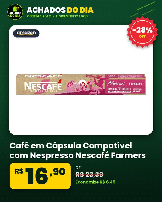 Café em Cápsula Compatível com Nespresso Nescafé Farmers Origins México 10 Cápsulas