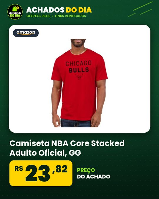 Camiseta NBA Core Stacked Adulto Oficial - GG