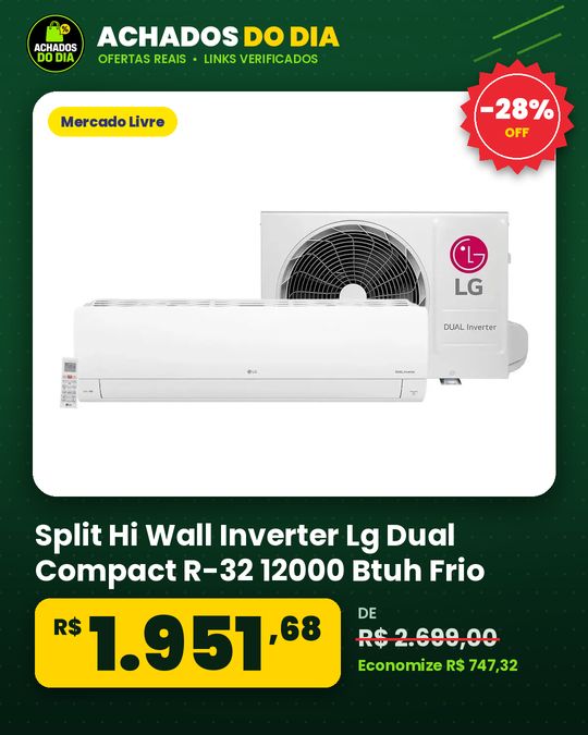 Split Hi Wall Inverter Lg Dual Compact R-32 12000 Btuh Frio