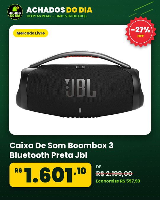 Caixa De Som Boombox 3 Bluetooth Preta Jbl