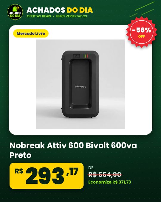 Nobreak Attiv 600 Bivolt 600va Preto