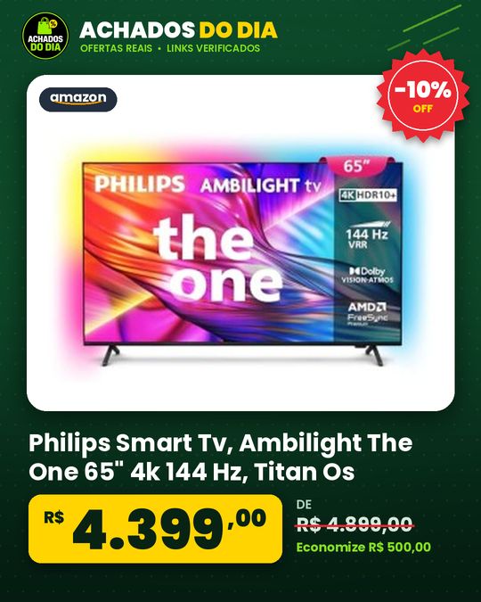Philips Smart Tv, Ambilight The One 65" 4k 144 Hz, Titan Os, 65pug892978, P5, Dts Play-fi, Freesync