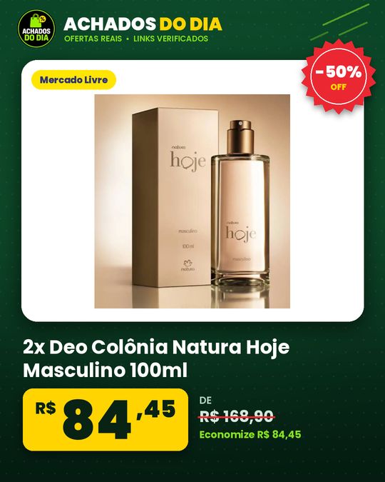 2x Deo Colônia Natura Hoje Masculino 100ml