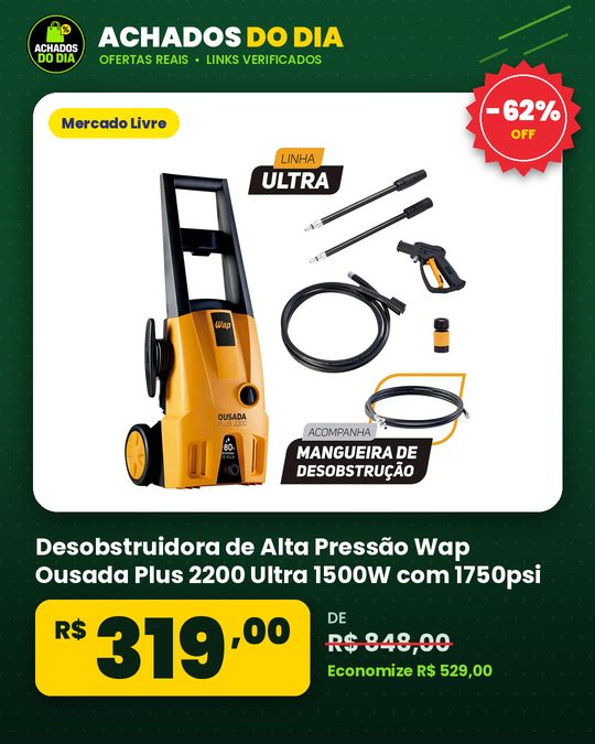 Desobstruidora de Alta Pressão Wap Ousada Plus 2200 Ultra 1500W com 1750psi