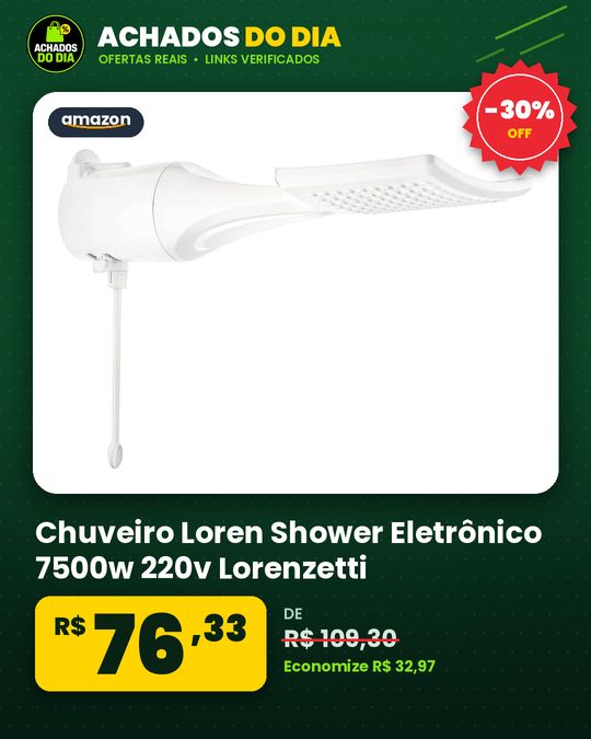 Chuveiro Loren Shower Eletrônico 7500w 220v Lorenzetti