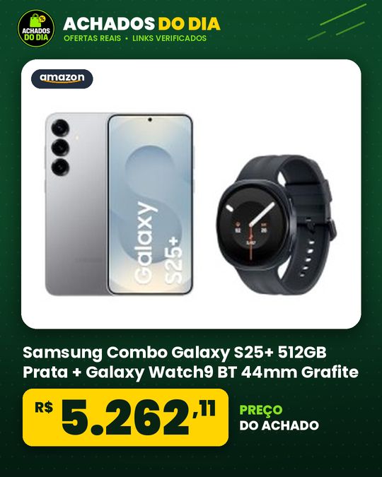 Samsung Combo Galaxy S25+ 512GB Prata + Galaxy Watch9 BT 44mm Grafite