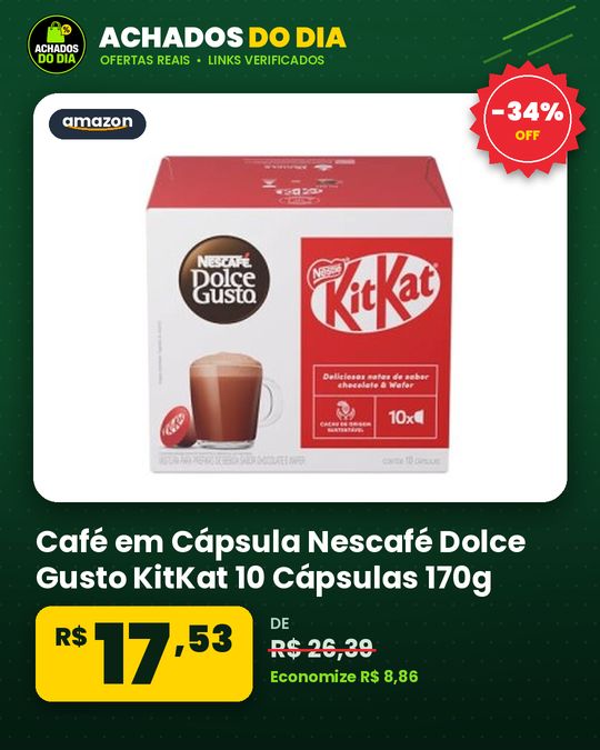 Café em Cápsula Nescafé Dolce Gusto KitKat 10 Cápsulas 170g