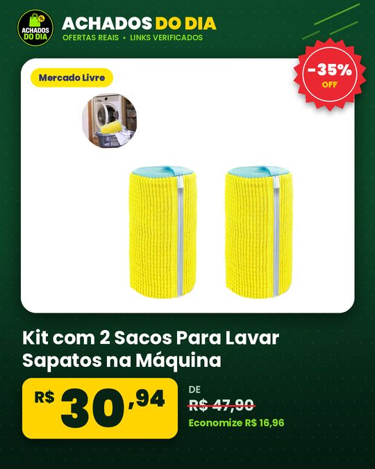 Kit com 2 Sacos Para Lavar Sapatos na Máquina