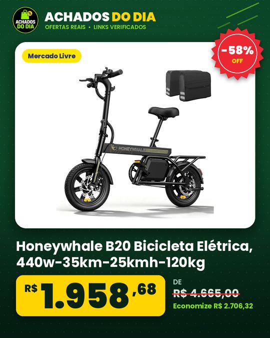 Honeywhale B20 Bicicleta Elétrica, 440w-35km-25kmh-120kg