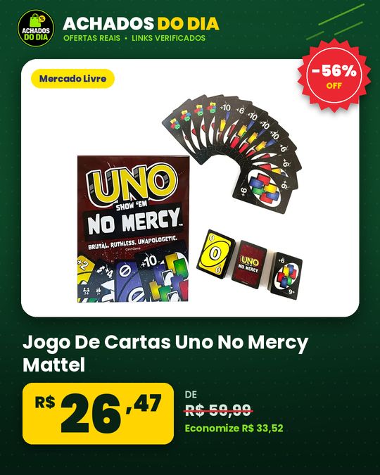 Jogo De Cartas Uno No Mercy Mattel