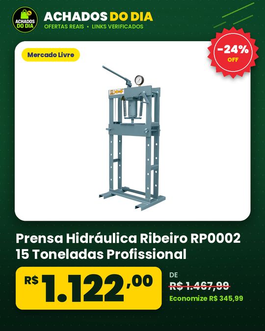 Prensa Hidráulica Ribeiro RP0002 15 Toneladas Profissional
