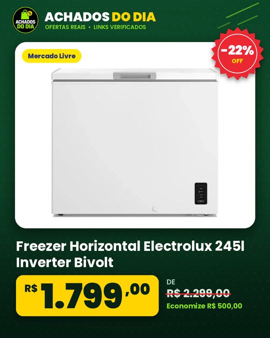 Freezer Horizontal Electrolux 245l Inverter Bivolt