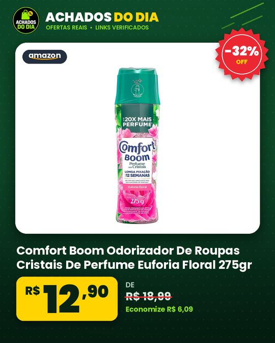 Comfort Boom Odorizador De Roupas Cristais De Perfume Euforia Floral 275gr