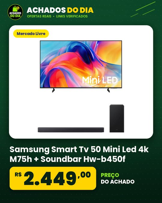 Samsung Smart Tv 50 Mini Led 4k M75h + Soundbar Hw-b450f