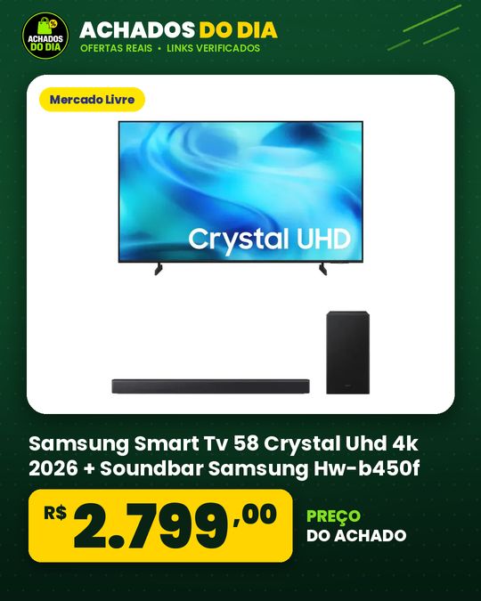 Samsung Smart Tv 58 Crystal Uhd 4k 2026 + Soundbar Samsung Hw-b450f