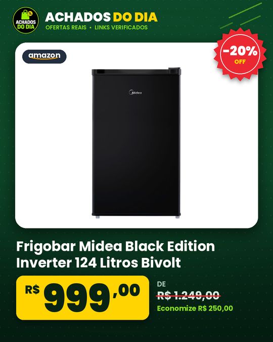 Frigobar Midea Black Edition Inverter 124 Litros Bivolt