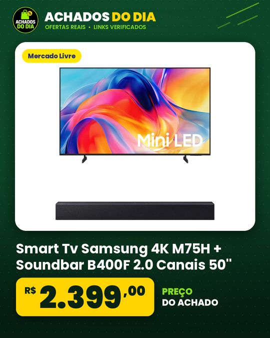Smart Tv Samsung 4K M75H + Soundbar B400F 2.0 Canais 50''