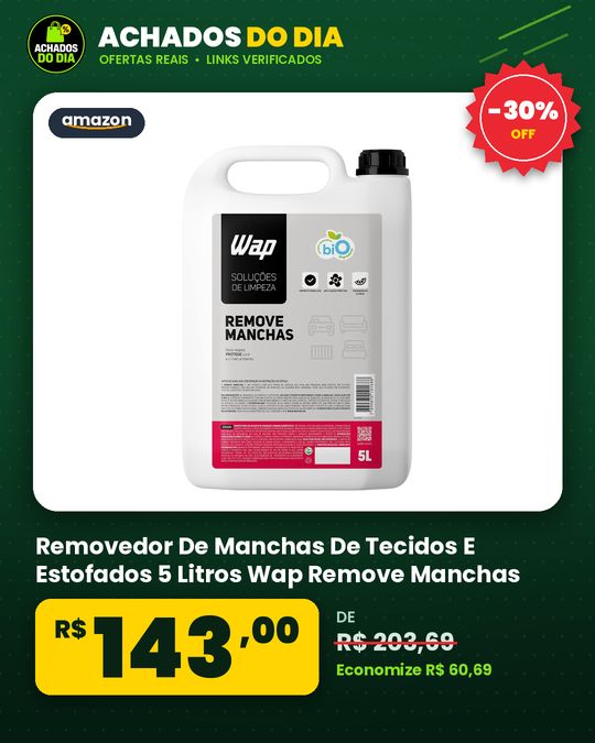 Removedor De Manchas De Tecidos E Estofados 5 Litros Wap Remove Manchas, Branco E Rosa