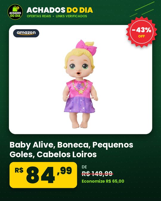 Baby Alive, Boneca, Pequenos Goles - Cabelos Loiros, Brinquedo Interativo