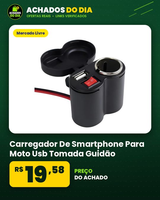 Carregador De Smartphone Para Moto Usb Tomada Guidão