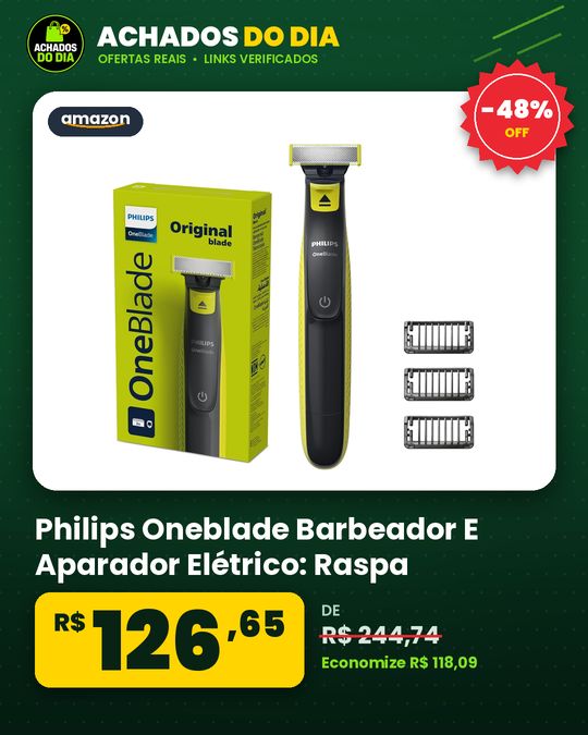 Philips Oneblade Barbeador E Aparador Elétrico: Raspa, Apara E Contorna