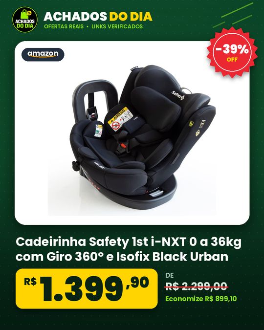 Cadeirinha Safety 1st i-NXT 0 a 36kg com Giro 360° e Isofix Black Urban