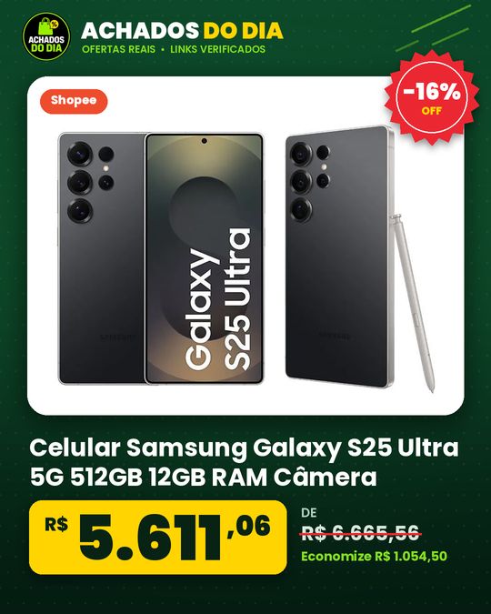 Celular Samsung Galaxy S25 Ultra 5G 512GB 12GB RAM Câmera Quádrupla de 200+50+10+50 Tela Grande de 6.9"