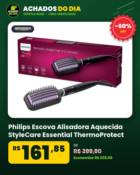 Philips Escova Alisadora Aquecida StyleCare Essential ThermoProtect